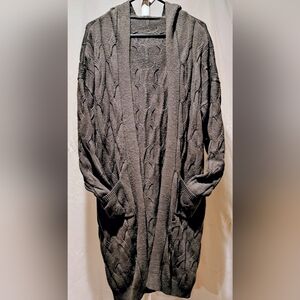 Women's Gray Cable Knit Sweater